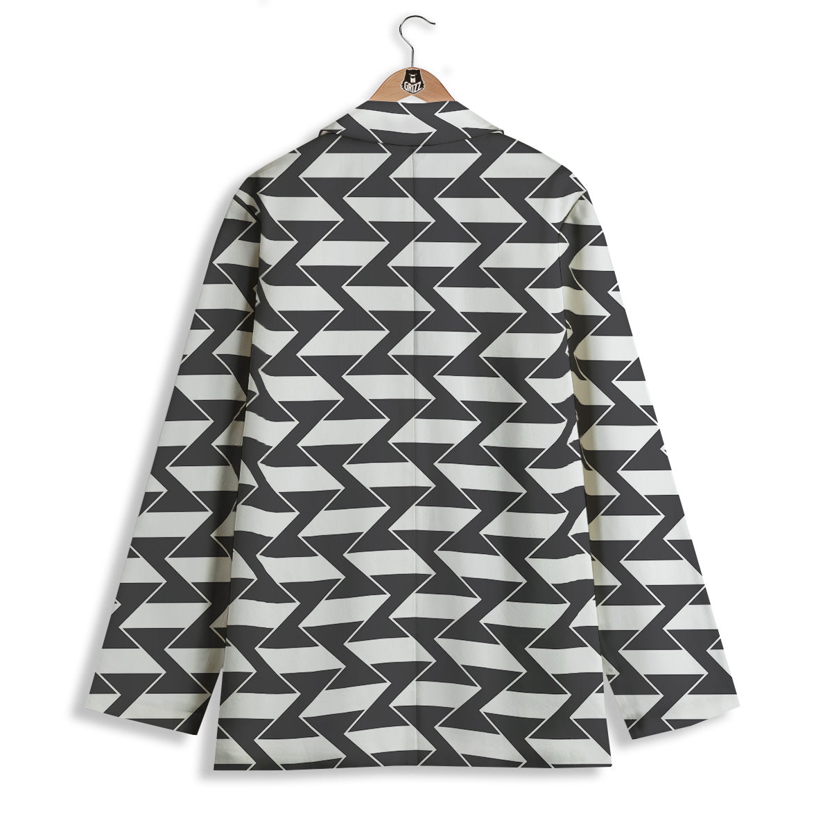 Abstract Heometric Zigzag Print Pattern Women's Blazer-grizzshop