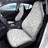 Abstract Hexagonal White 3D Print Pattern Car Seat Covers-grizzshop