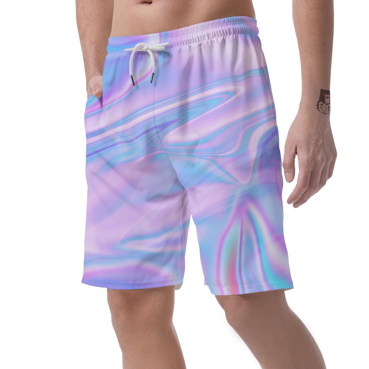 Abstract Holographic Men's Shorts-grizzshop