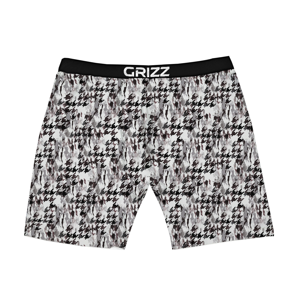 Abstract Houndstooth And Camo Print Pattern Boxer Briefs-grizzshop