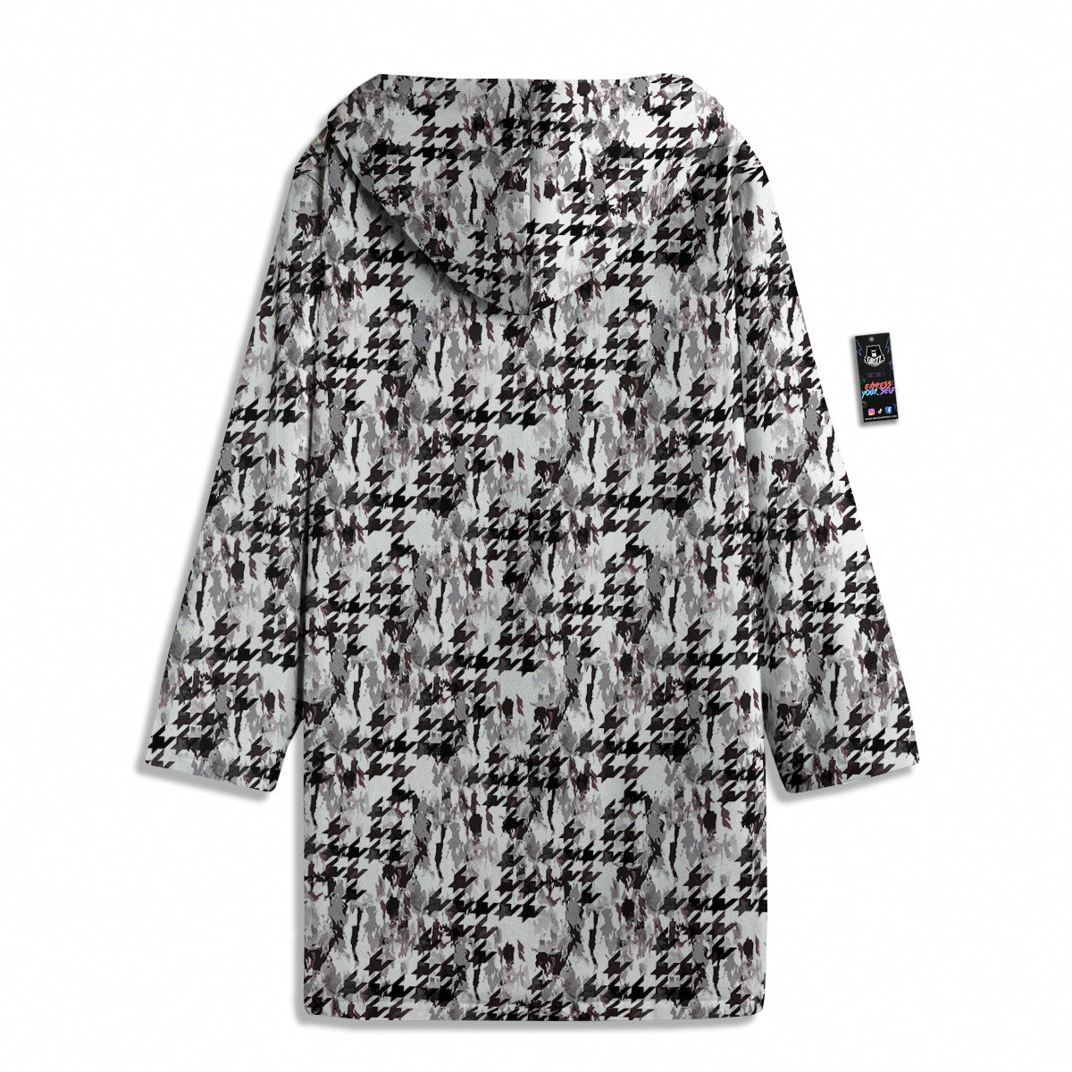 Abstract Houndstooth And Camo Print Pattern Men's Windbreaker Jacket-grizzshop