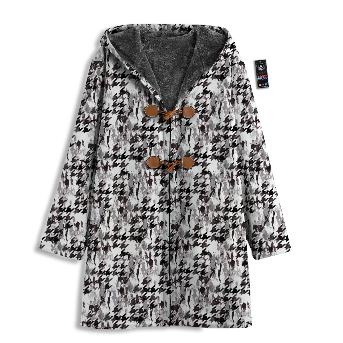 Abstract Houndstooth And Camo Print Pattern Men's Windbreaker Jacket-grizzshop