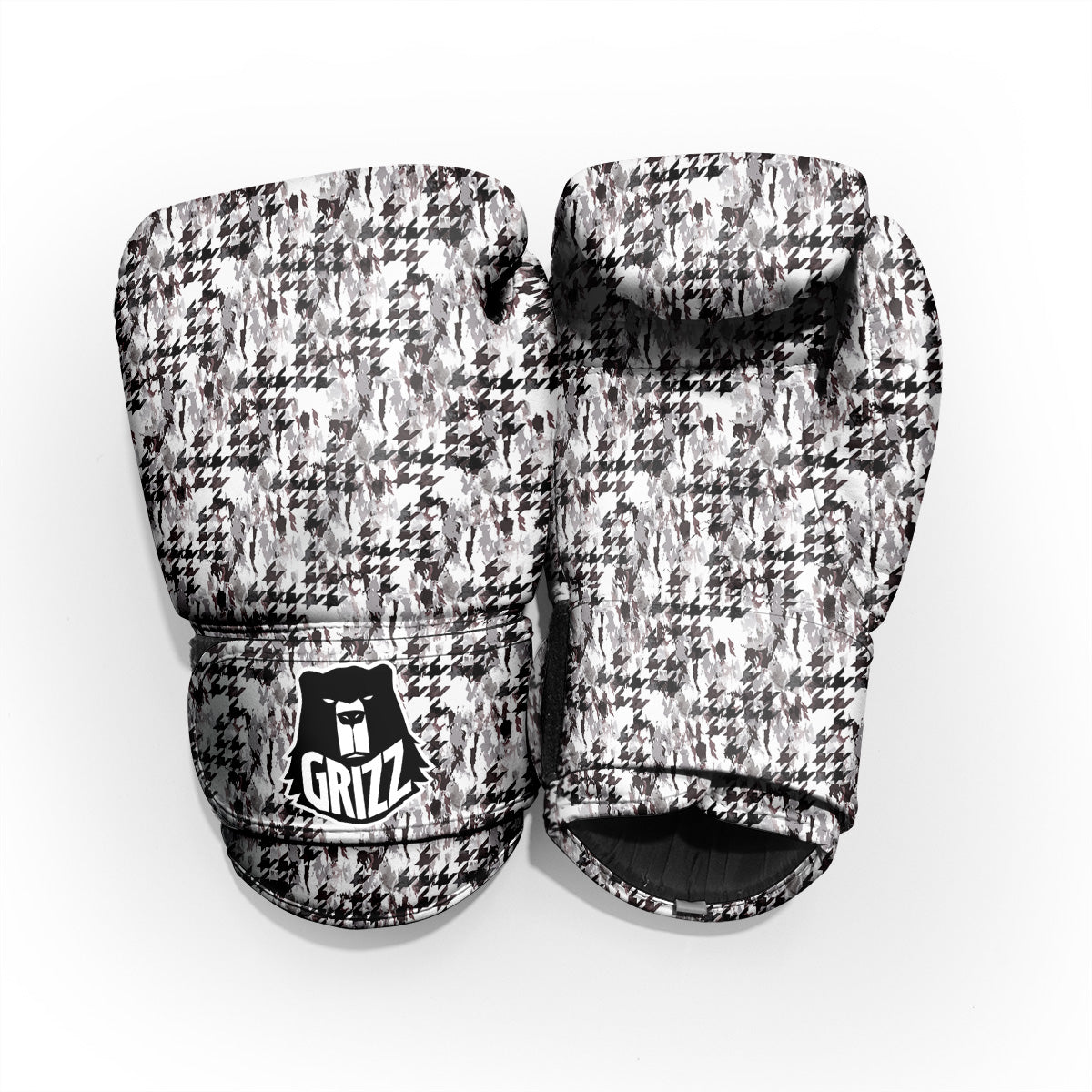 Abstract Houndstooth And Camo Print Pattern Pro Boxing Glove