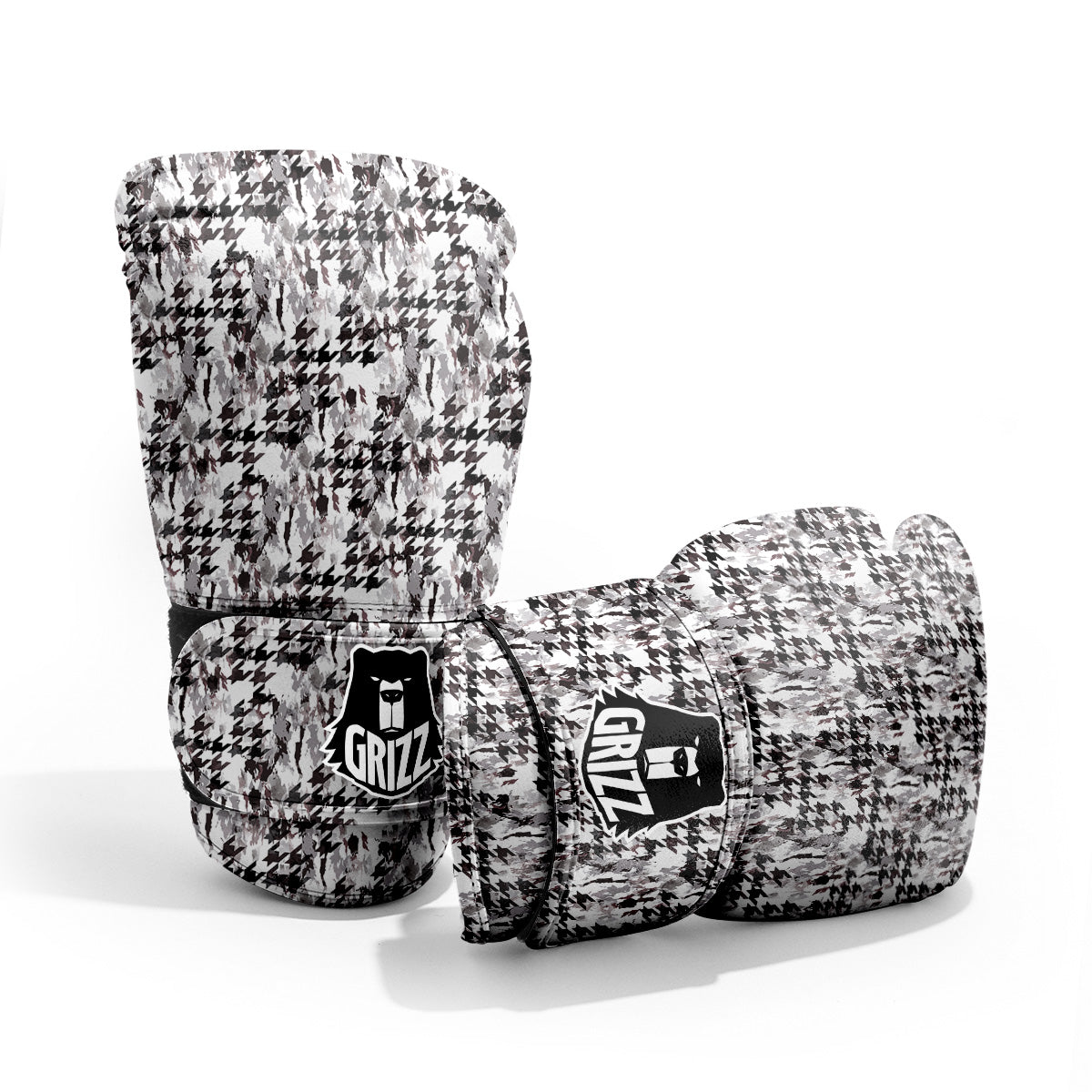 Abstract Houndstooth And Camo Print Pattern Pro Boxing Glove