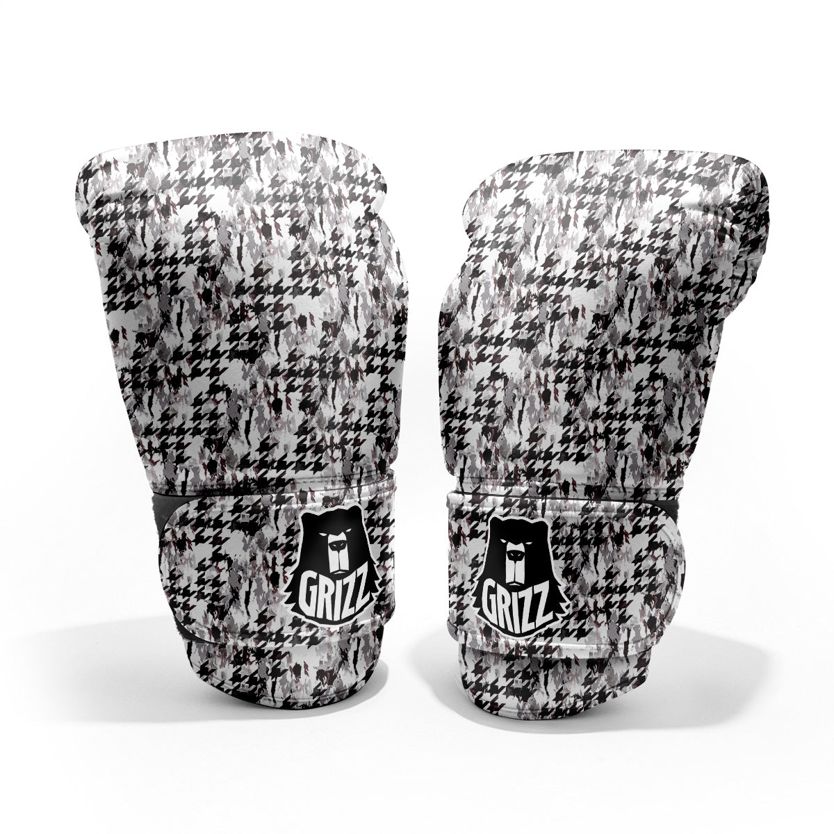 Abstract Houndstooth And Camo Print Pattern Pro Boxing Glove