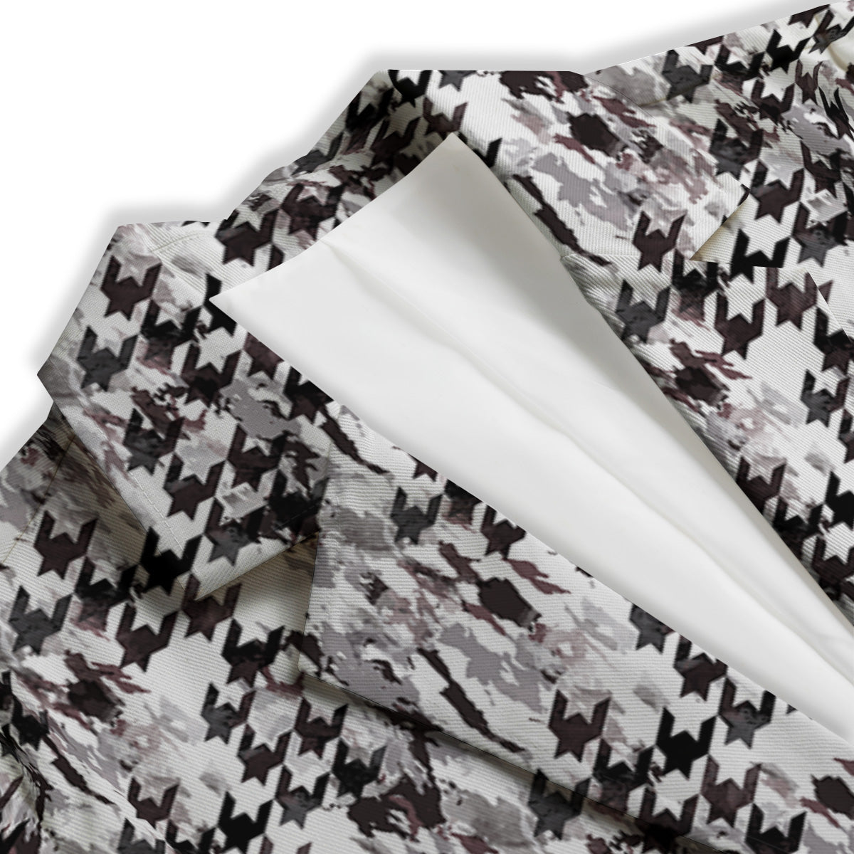 Abstract Houndstooth And Camo Print Pattern Women's Blazer-grizzshop