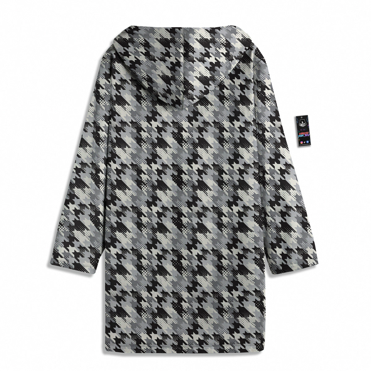 Abstract Houndstooth And Dots Print Pattern Men's Windbreaker Jacket-grizzshop
