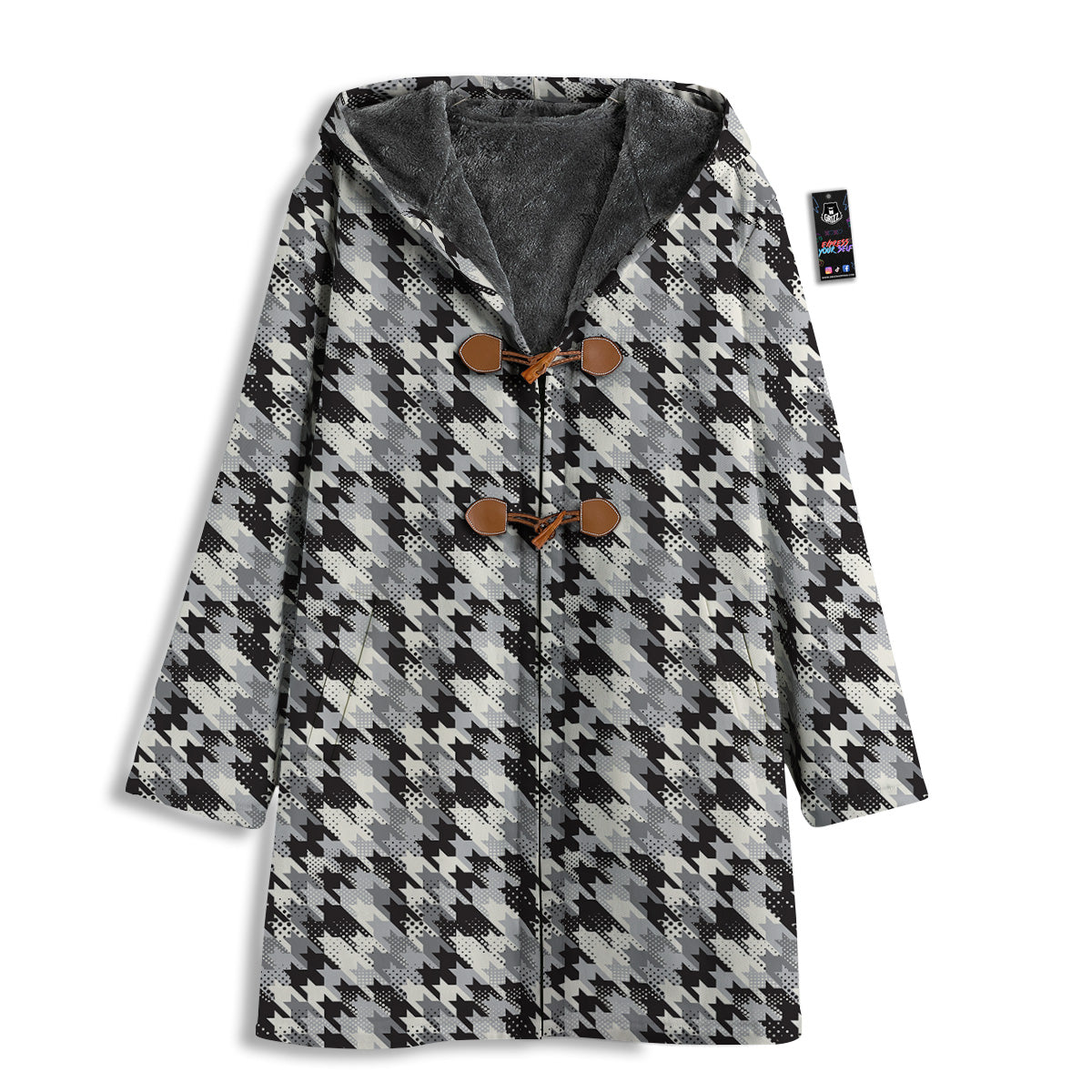 Abstract Houndstooth And Dots Print Pattern Men's Windbreaker Jacket-grizzshop