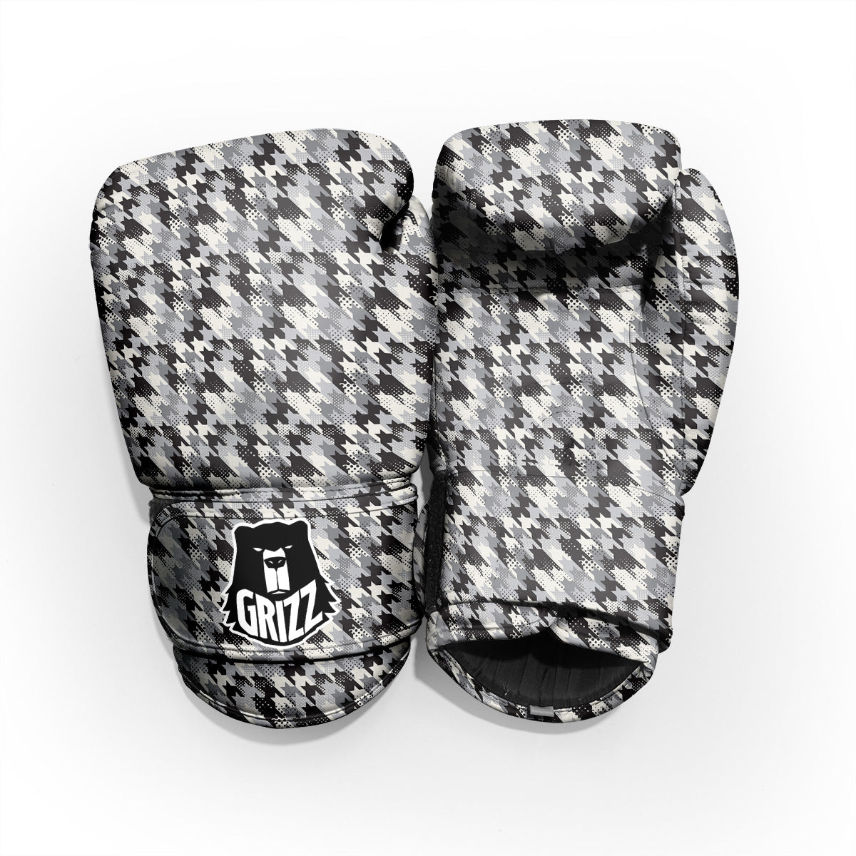 Abstract Houndstooth And Dots Print Pattern Pro Boxing Glove