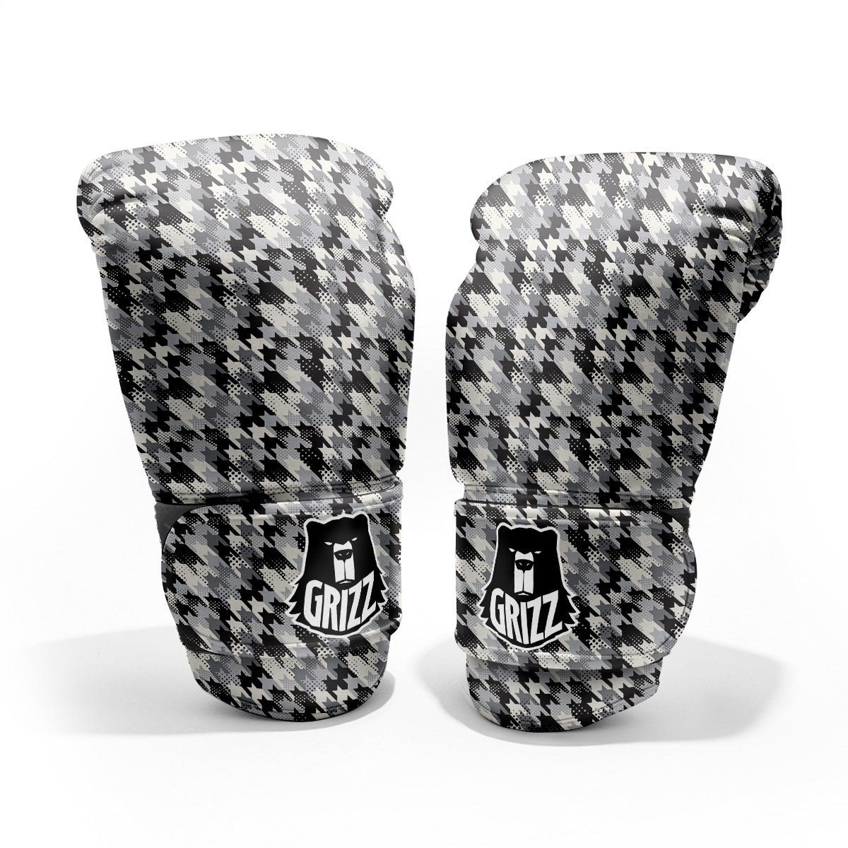 Abstract Houndstooth And Dots Print Pattern Pro Boxing Glove