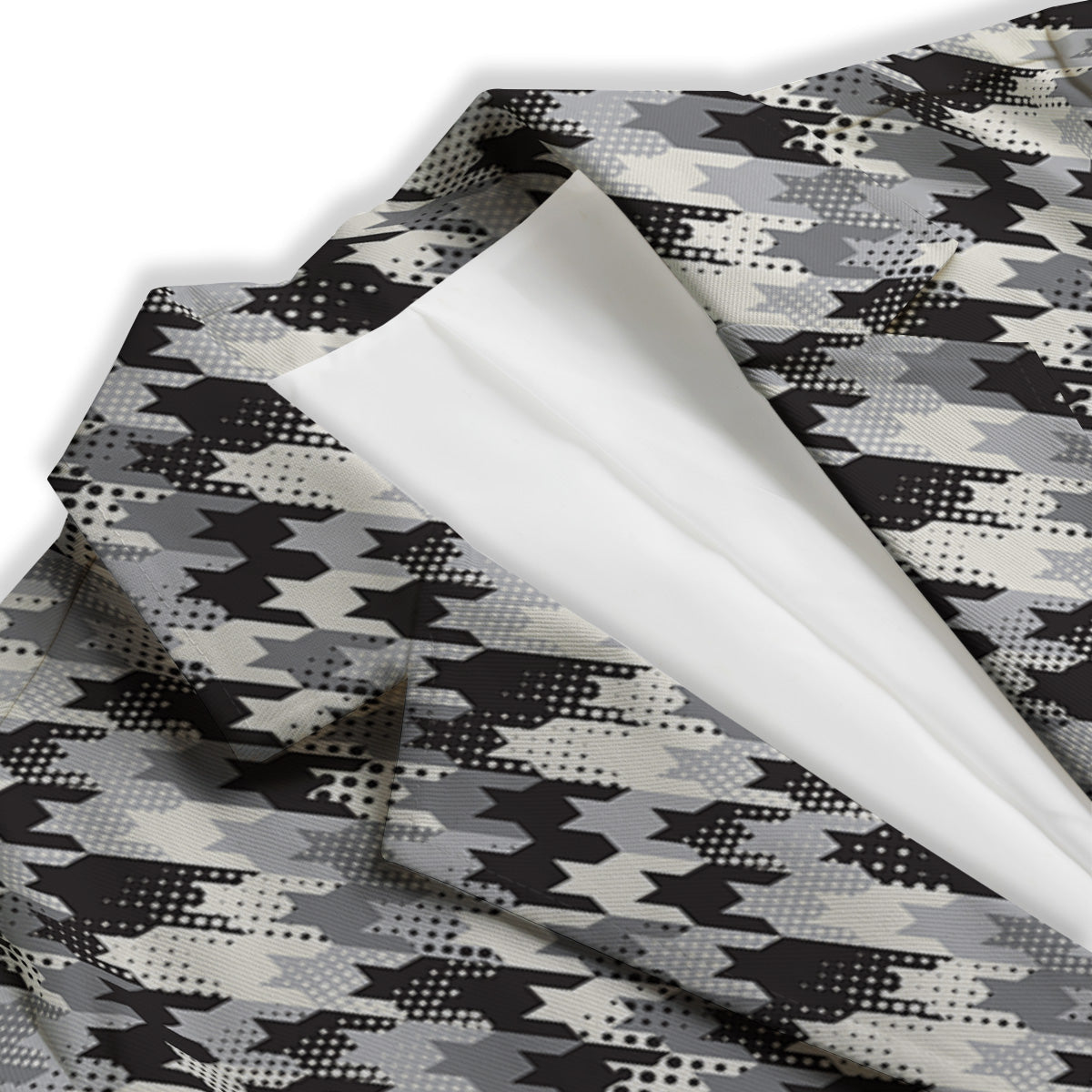 Abstract Houndstooth And Dots Print Pattern Women's Blazer-grizzshop