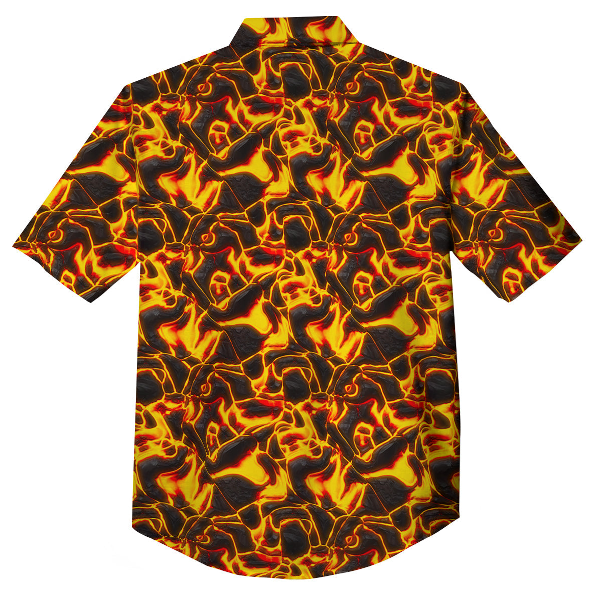 Abstract Lava And Fire Texture Print Button Up Shirt-grizzshop