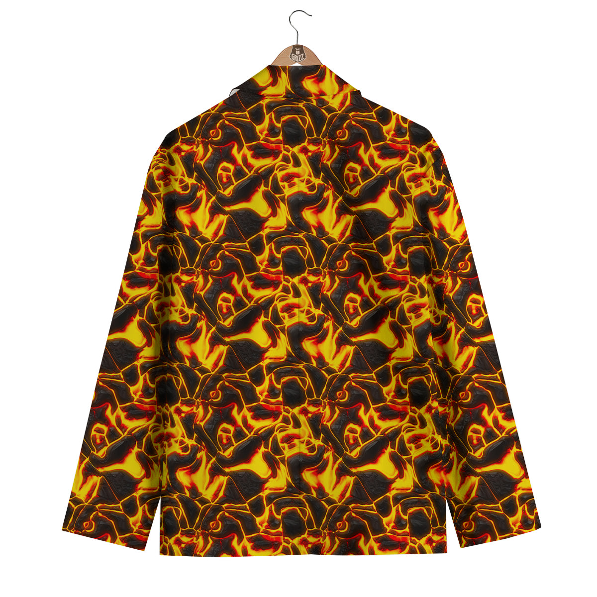 Abstract Lava And Fire Texture Print Men's Blazer-grizzshop