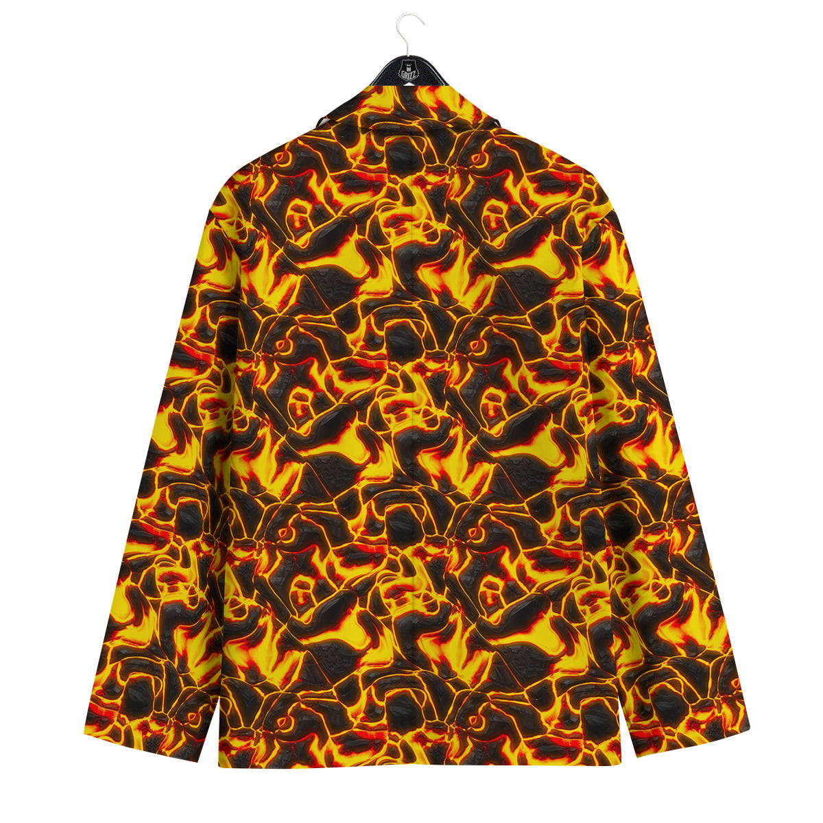 Abstract Lava And Fire Texture Print Men's Sport Coat-grizzshop