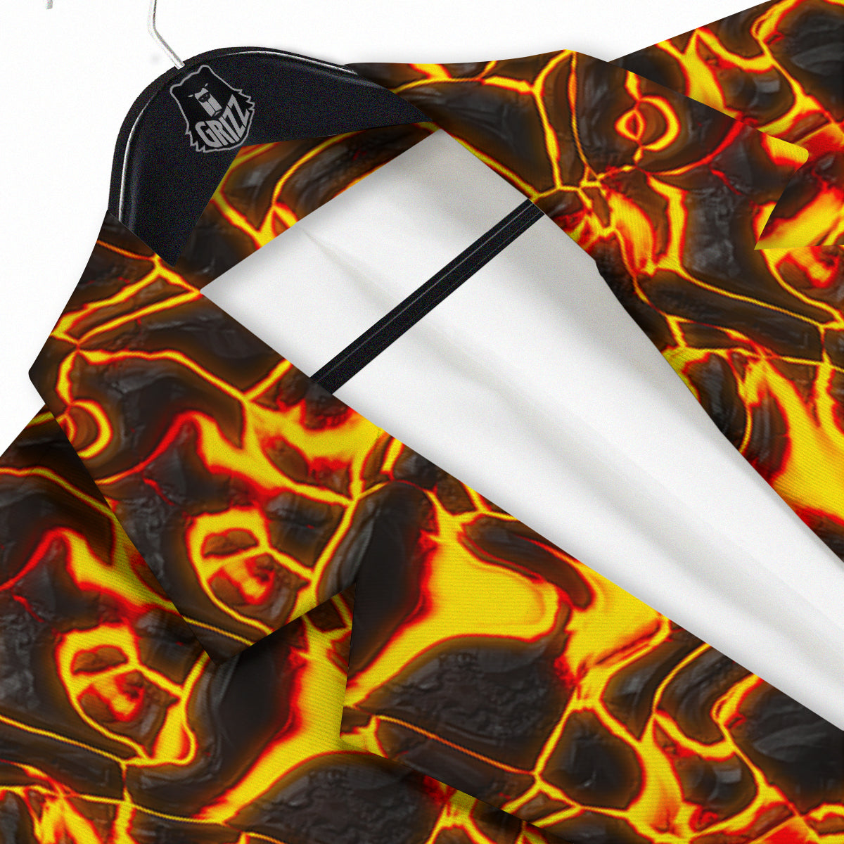 Abstract Lava And Fire Texture Print Men's Sport Coat-grizzshop