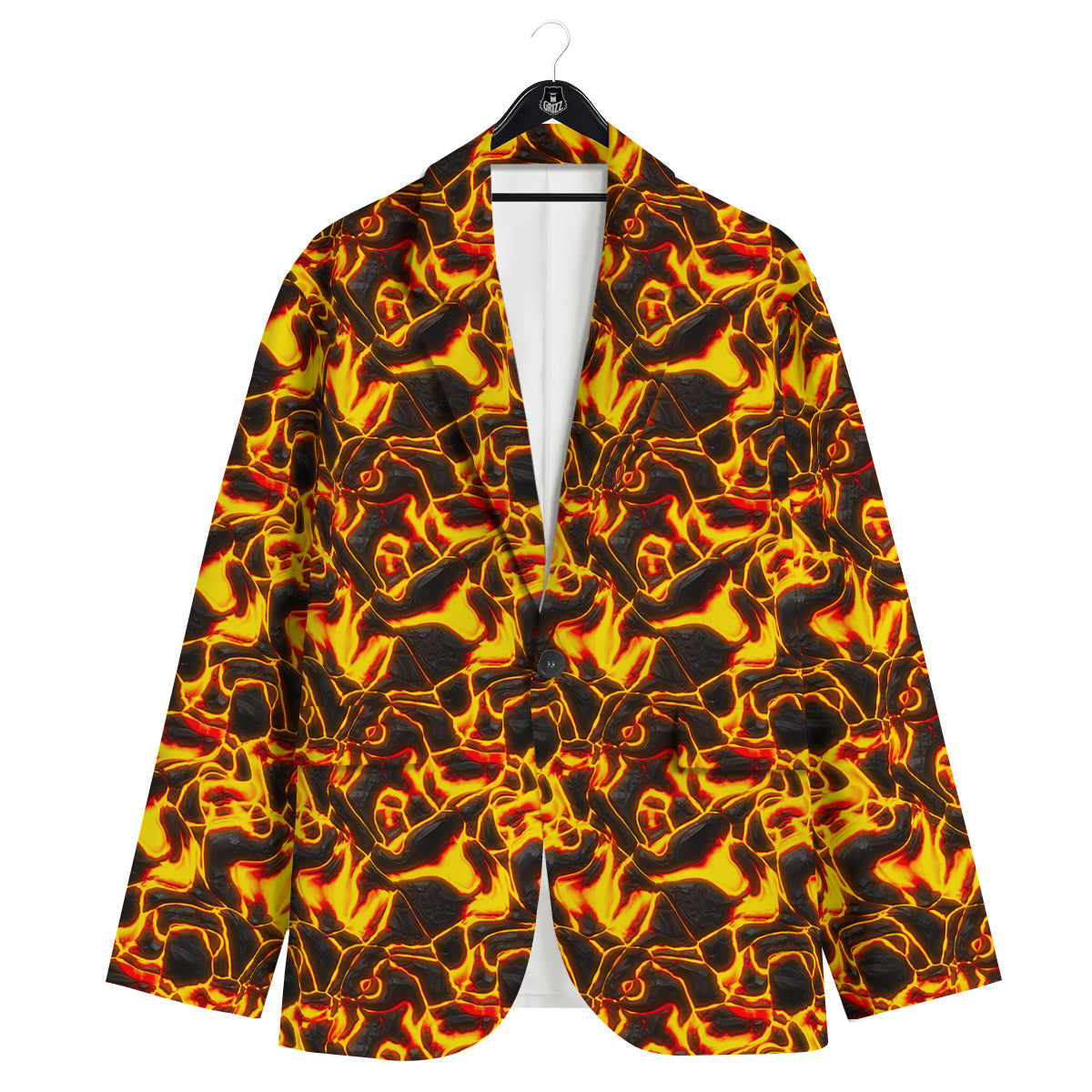Abstract Lava And Fire Texture Print Men's Sport Coat-grizzshop