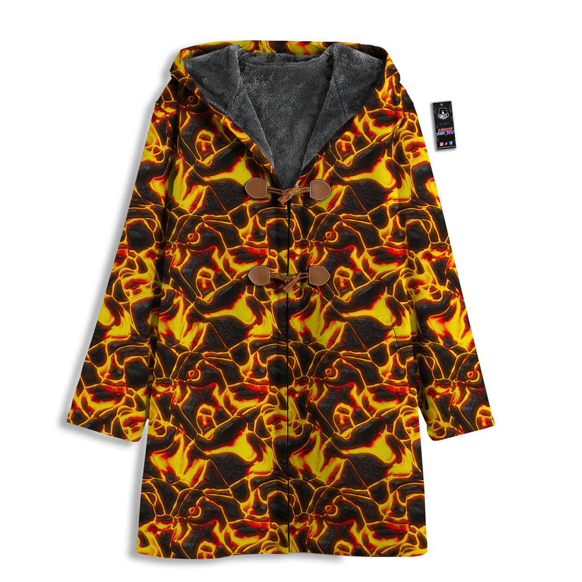Abstract Lava And Fire Texture Print Men's Windbreaker Jacket-grizzshop