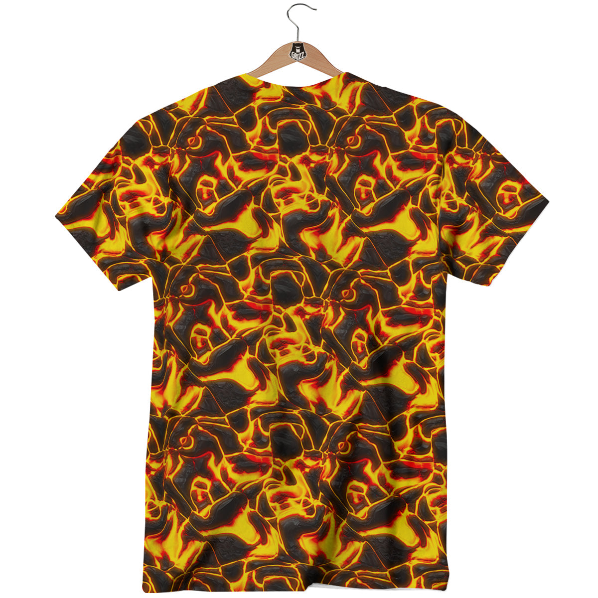 Abstract Lava And Fire Texture Print T-Shirt-grizzshop