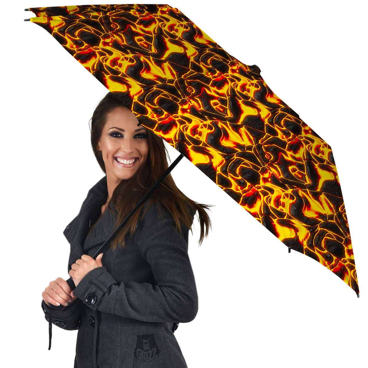 Abstract Lava And Fire Texture Print Umbrella-grizzshop
