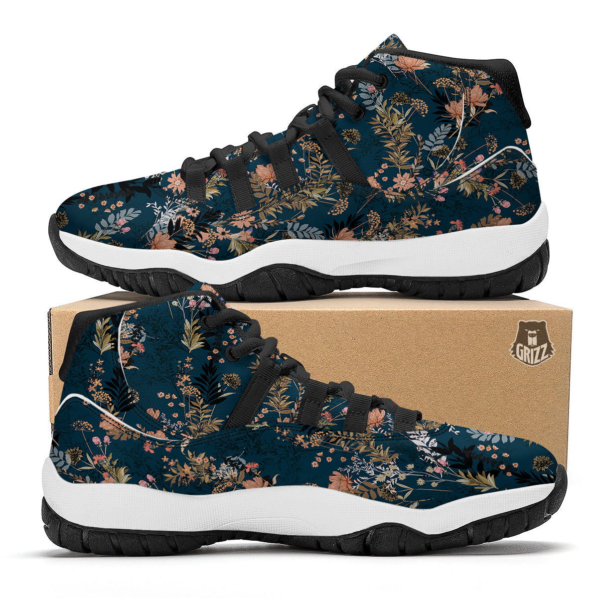 Abstract Leaf Neon Print Pattern Black Bball Shoes-grizzshop