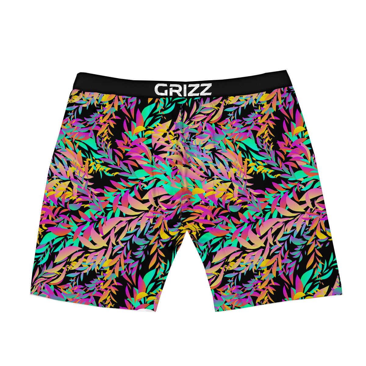 Abstract Leaf Neon Print Pattern Boxer Briefs-grizzshop