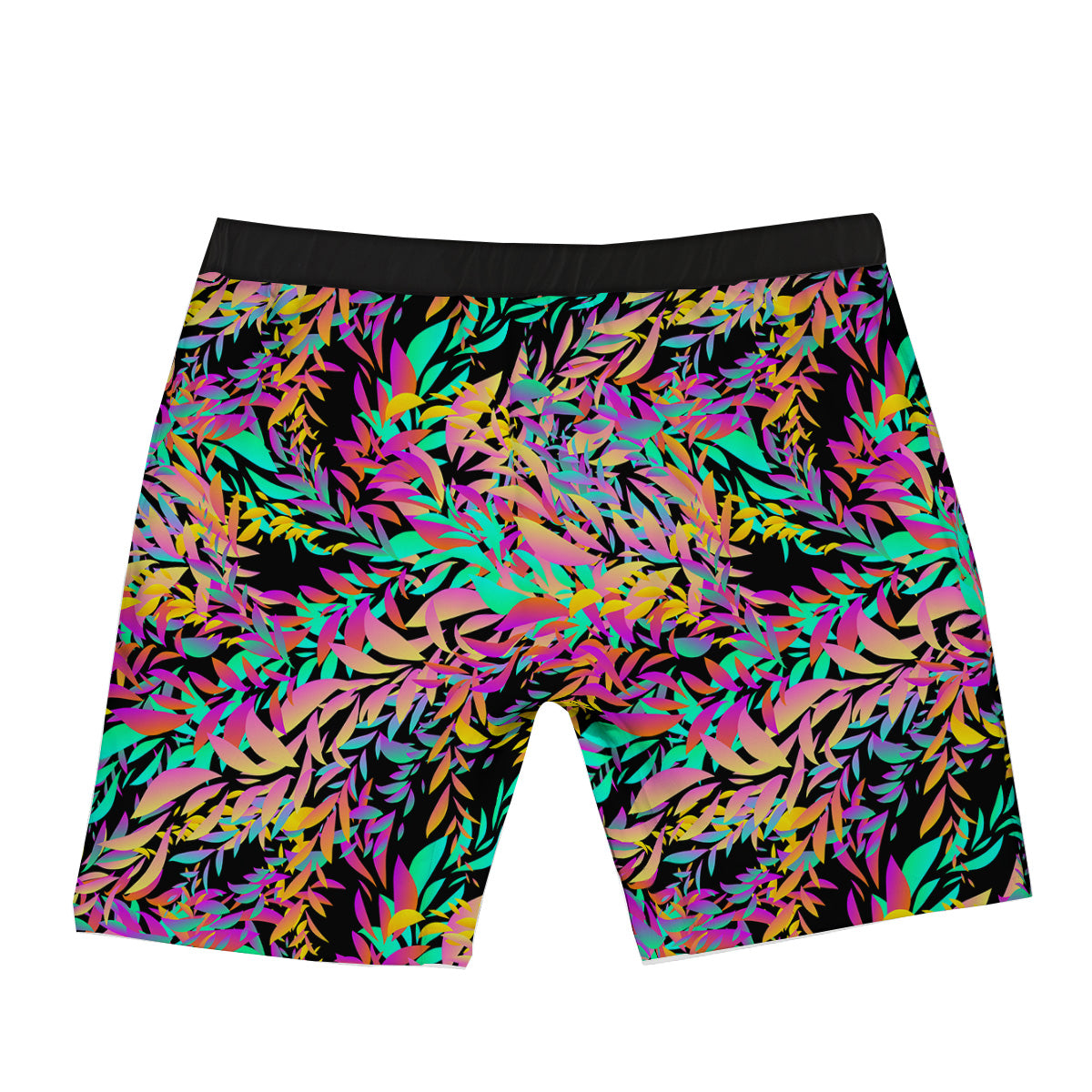 Abstract Leaf Neon Print Pattern Boxer Briefs-grizzshop