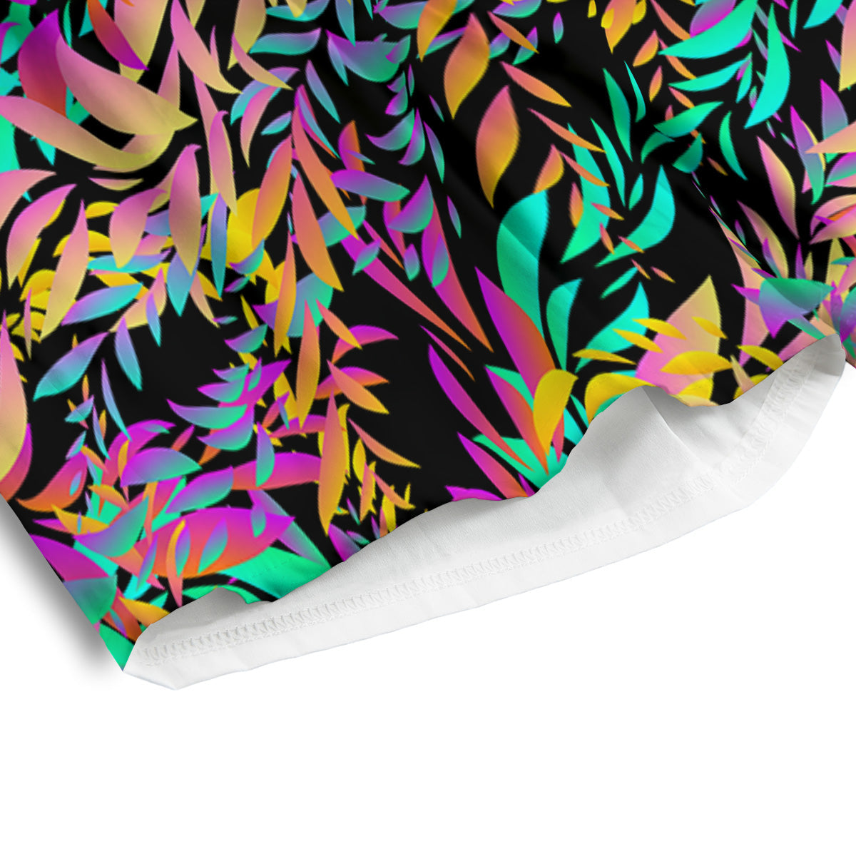 Abstract Leaf Neon Print Pattern Men's Athletic Shorts