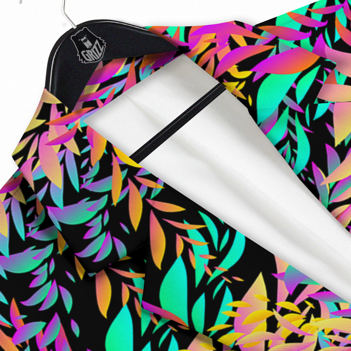 Abstract Leaf Neon Print Pattern Men's Sport Coat-grizzshop