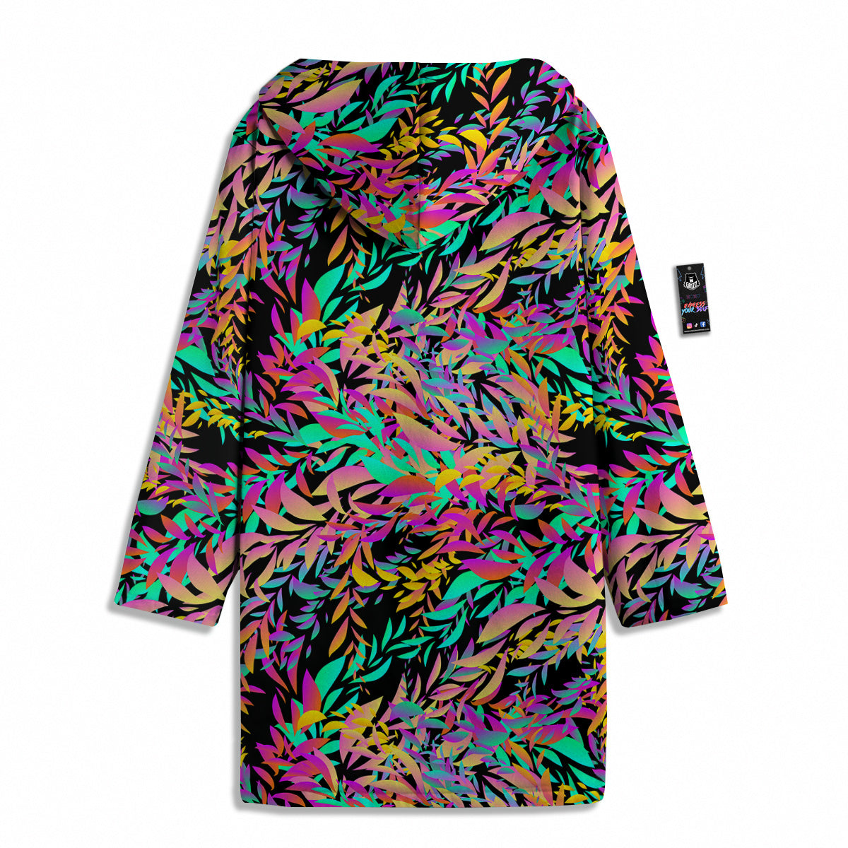 Abstract Leaf Neon Print Pattern Men's Windbreaker Jacket-grizzshop