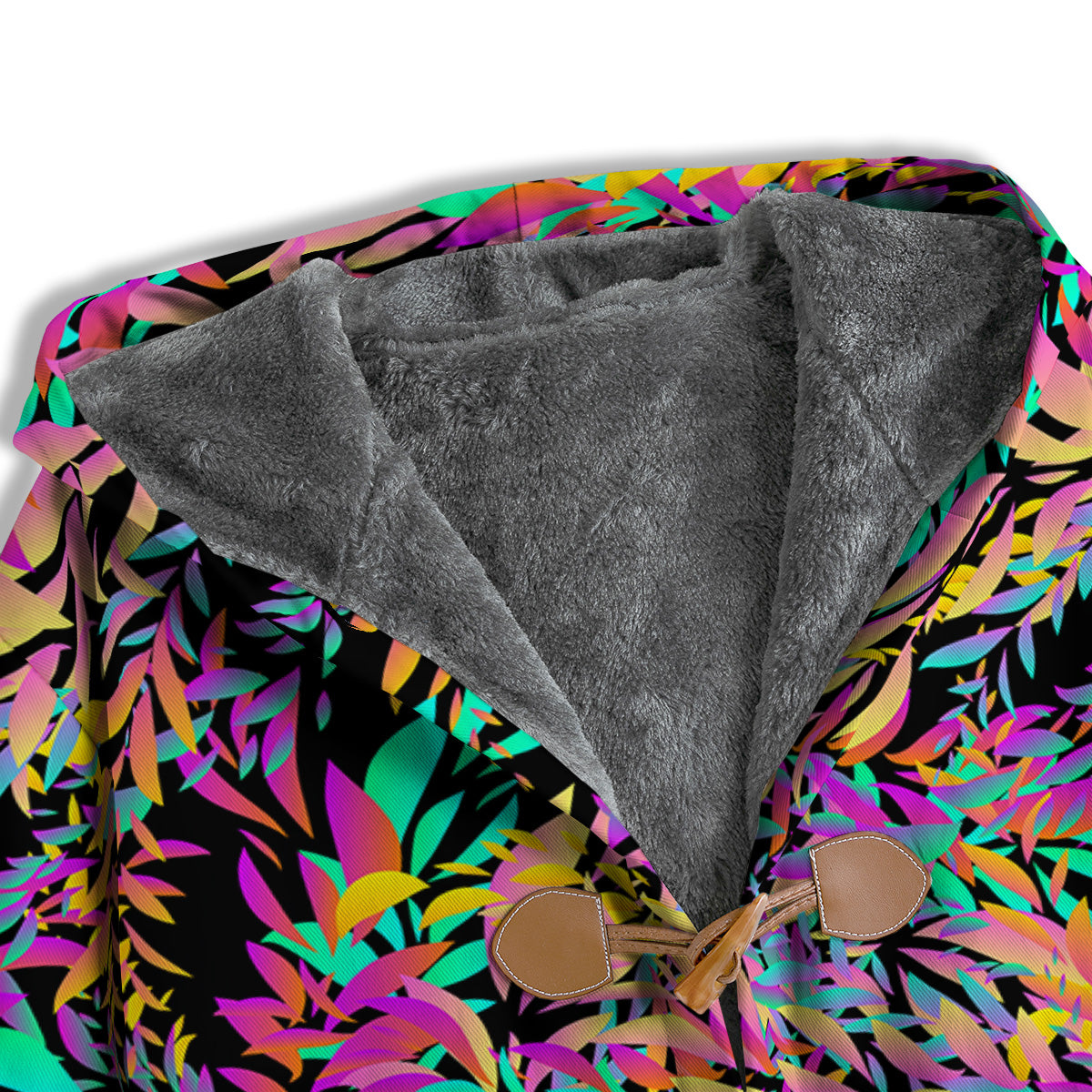 Abstract Leaf Neon Print Pattern Men's Windbreaker Jacket-grizzshop