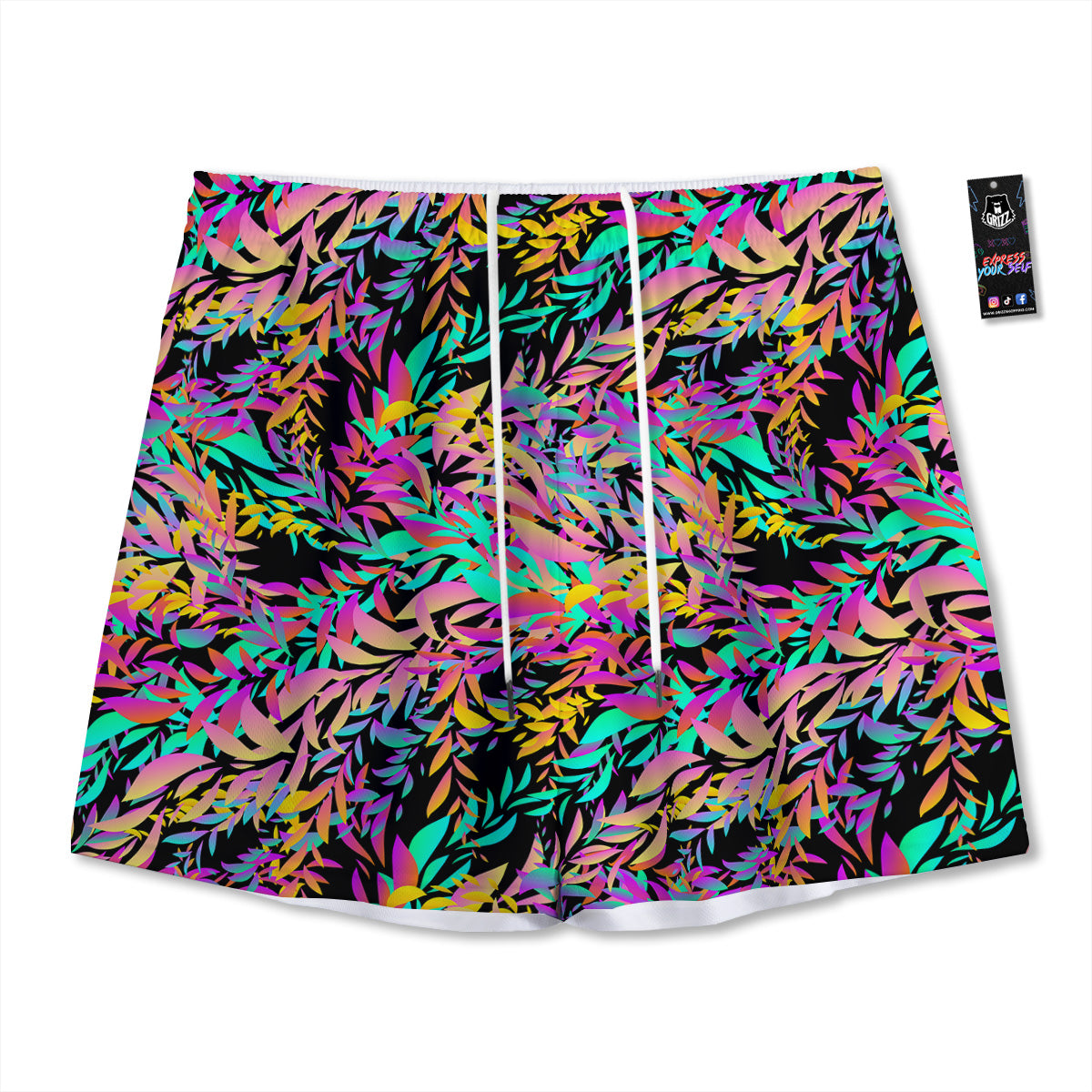 Argyle Grass Green Print Pattern Mesh Shorts