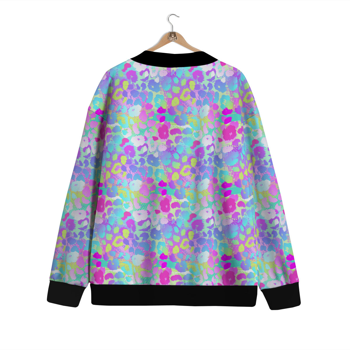 Abstract Leopard Tropical Pastel Print Pattern Cardigan-grizzshop