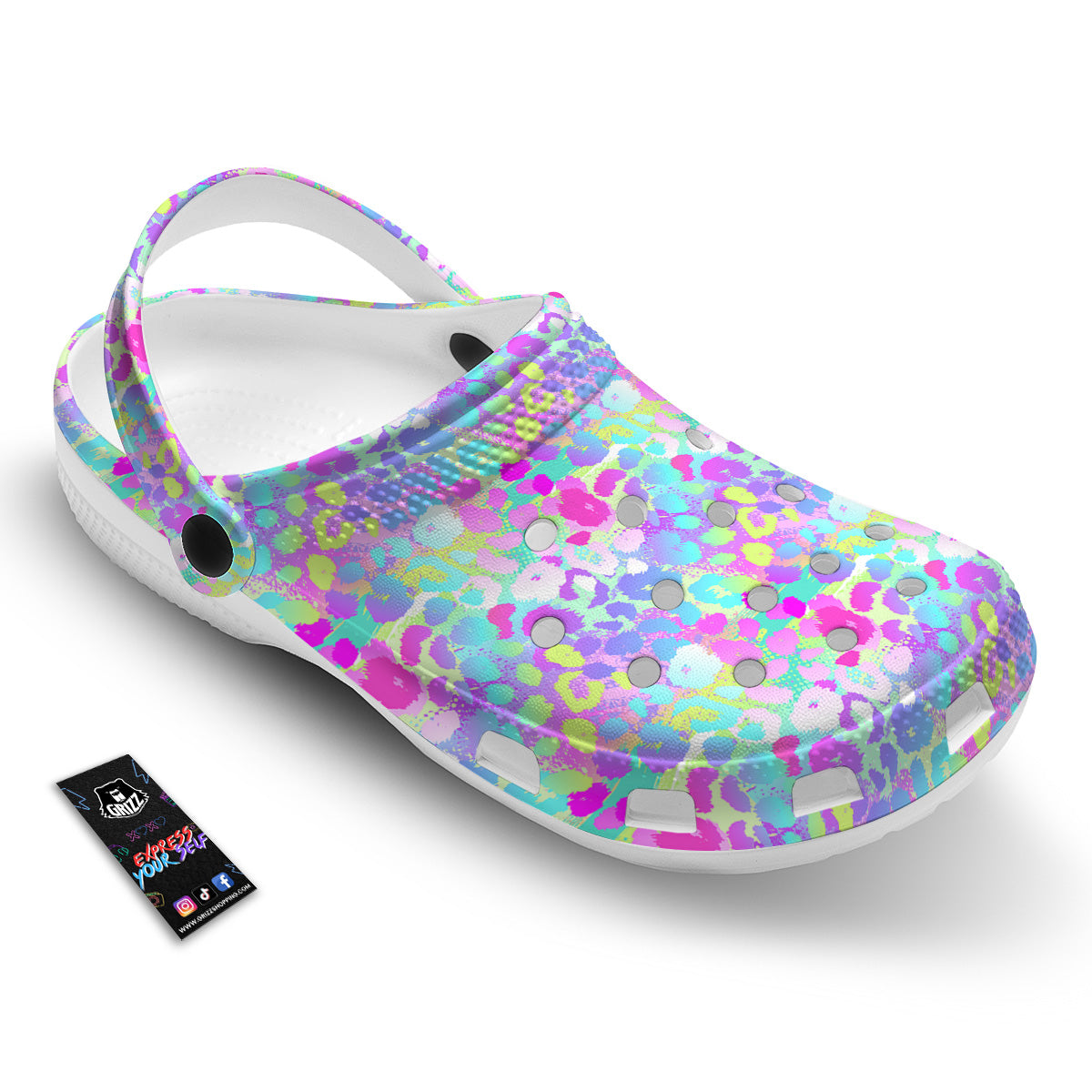 Abstract Leopard Tropical Pastel Print Pattern Clog-grizzshop