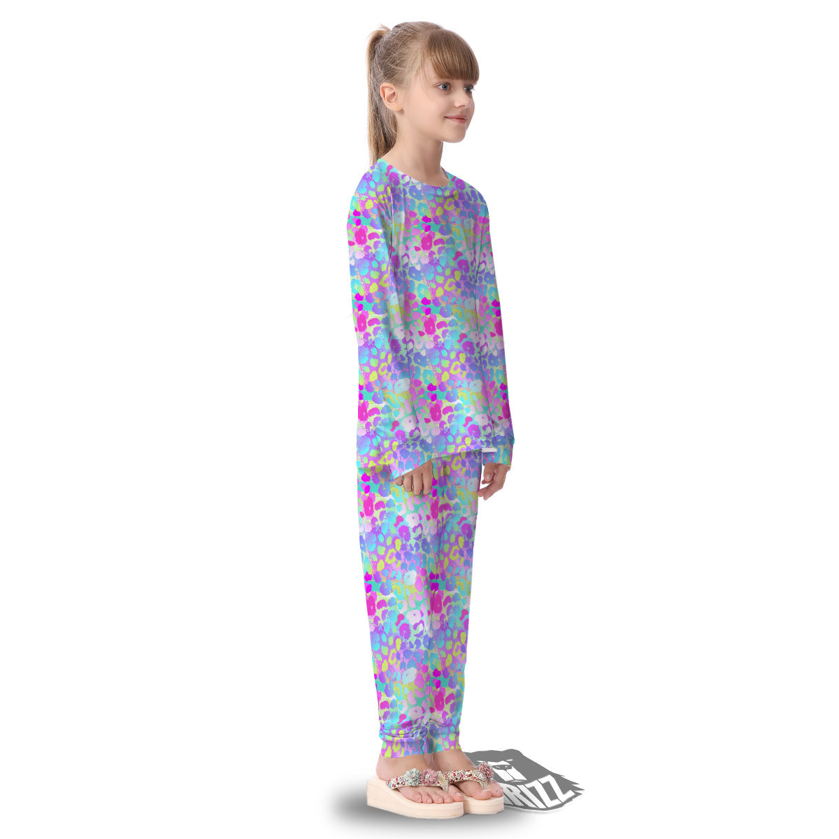 Abstract Leopard Tropical Pastel Print Pattern Kid's Pajamas-grizzshop