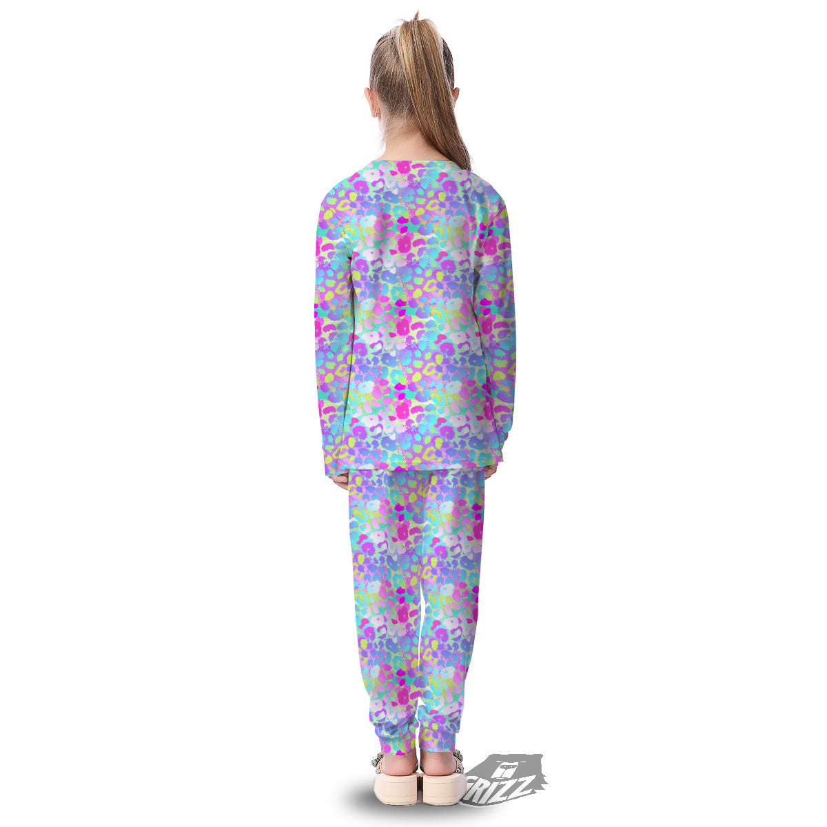 Abstract Leopard Tropical Pastel Print Pattern Kid's Pajamas-grizzshop