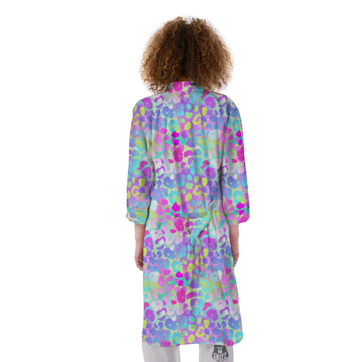 Abstract Leopard Tropical Pastel Print Pattern Kimono-grizzshop