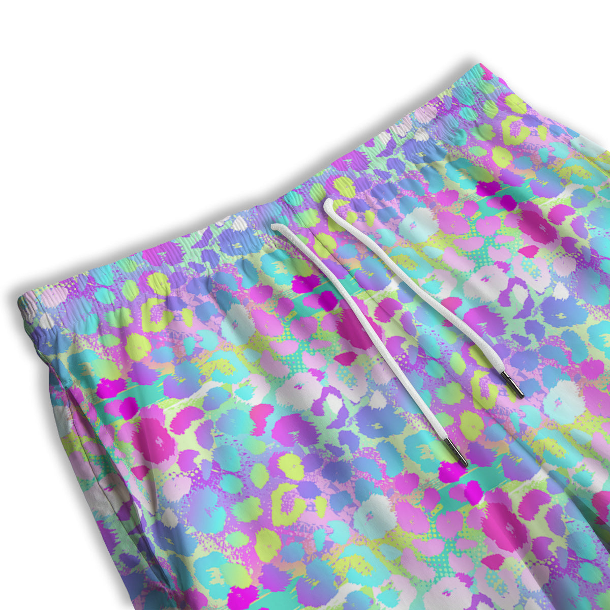Abstract Leopard Tropical Pastel Print Pattern Men's Athletic Shorts