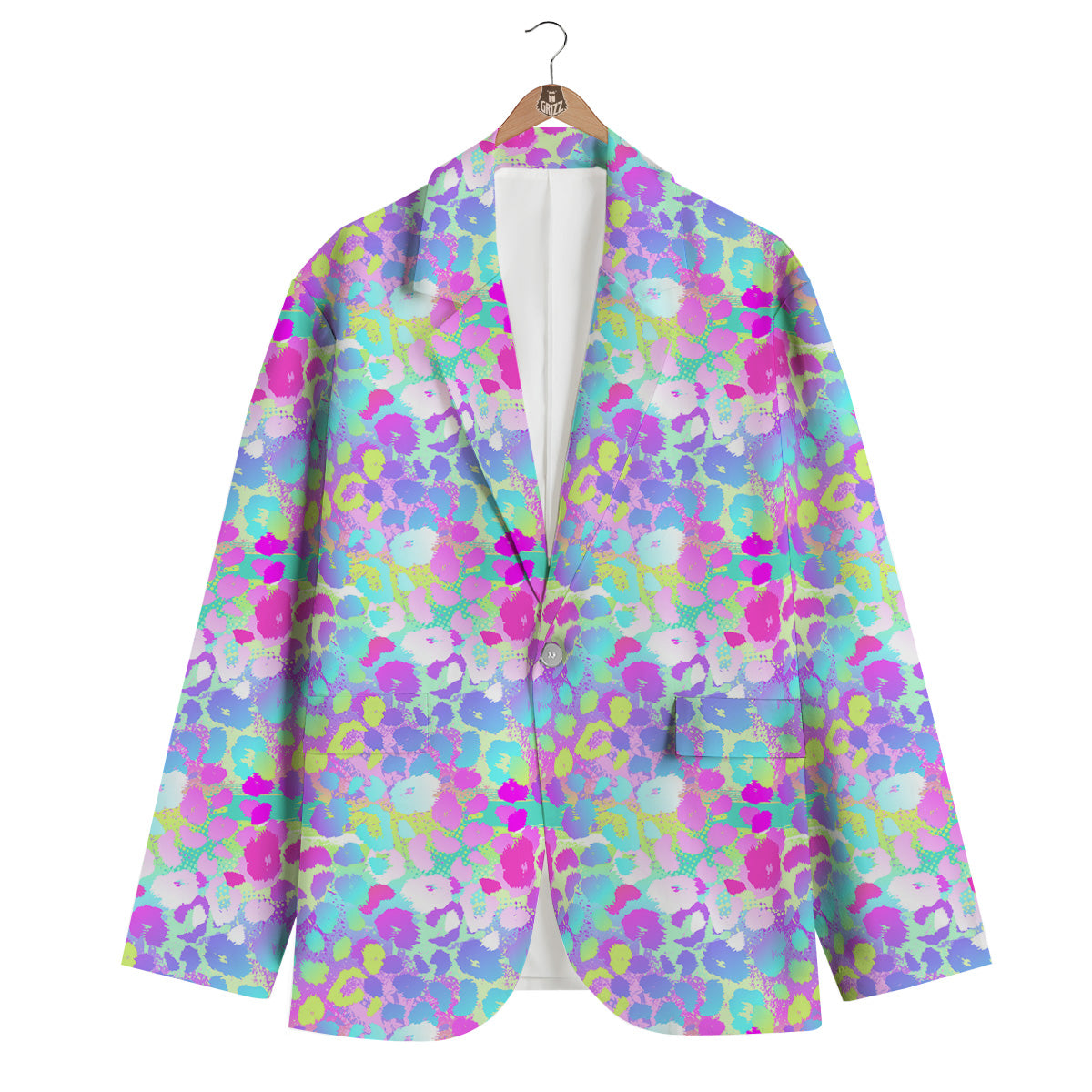 Abstract Leopard Tropical Pastel Print Pattern Men's Blazer-grizzshop