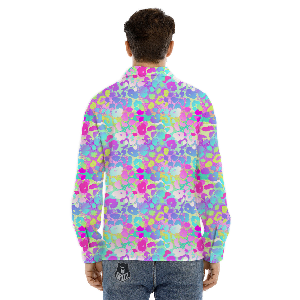 Abstract Leopard Tropical Pastel Print Pattern Men's Dress Shirts-grizzshop
