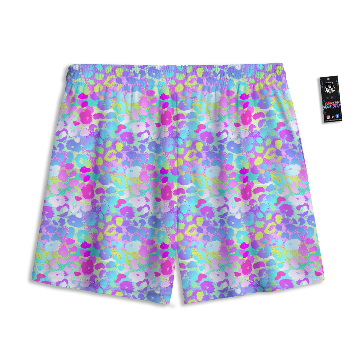 Argyle Green Print Pattern Mesh Shorts
