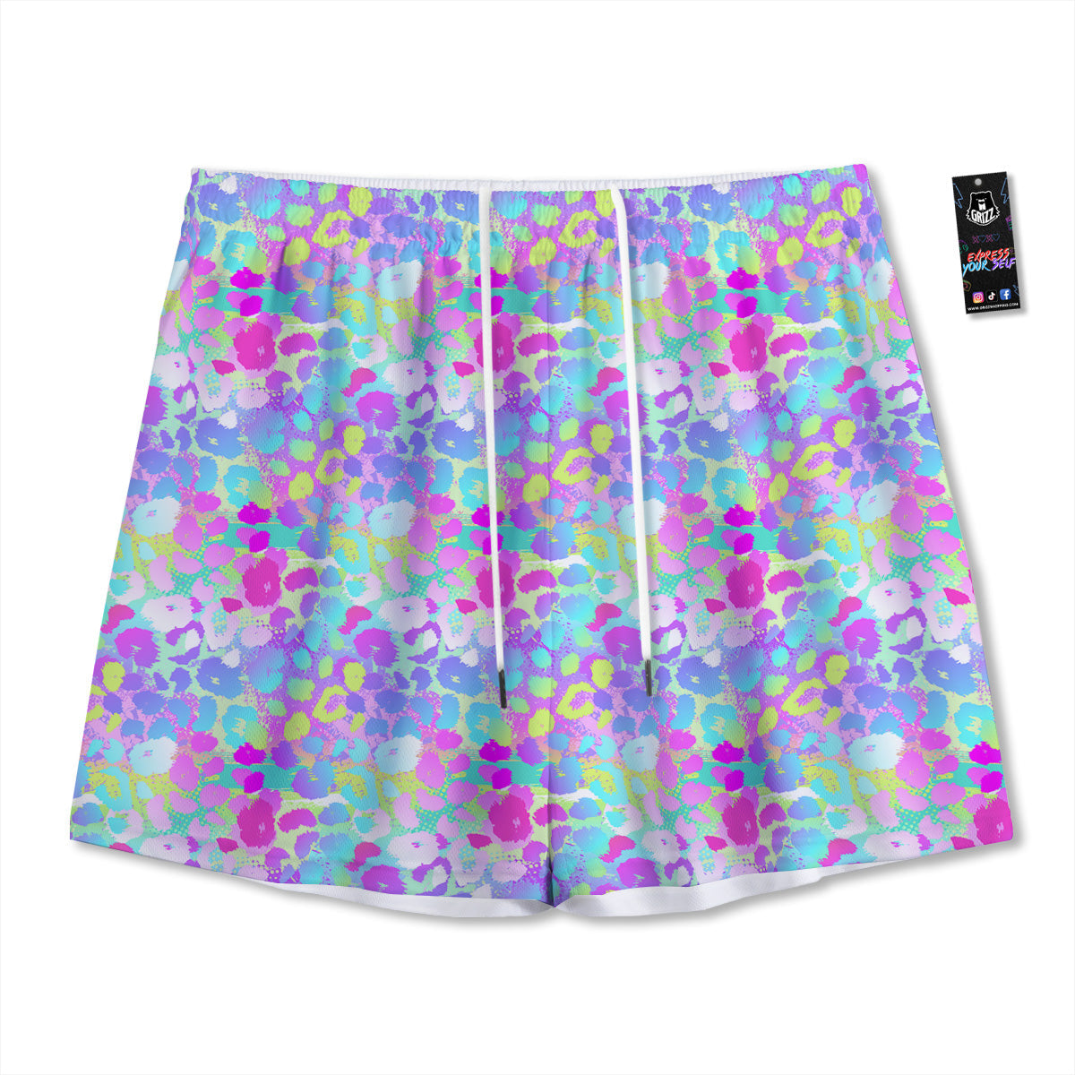 Argyle Green Print Pattern Mesh Shorts