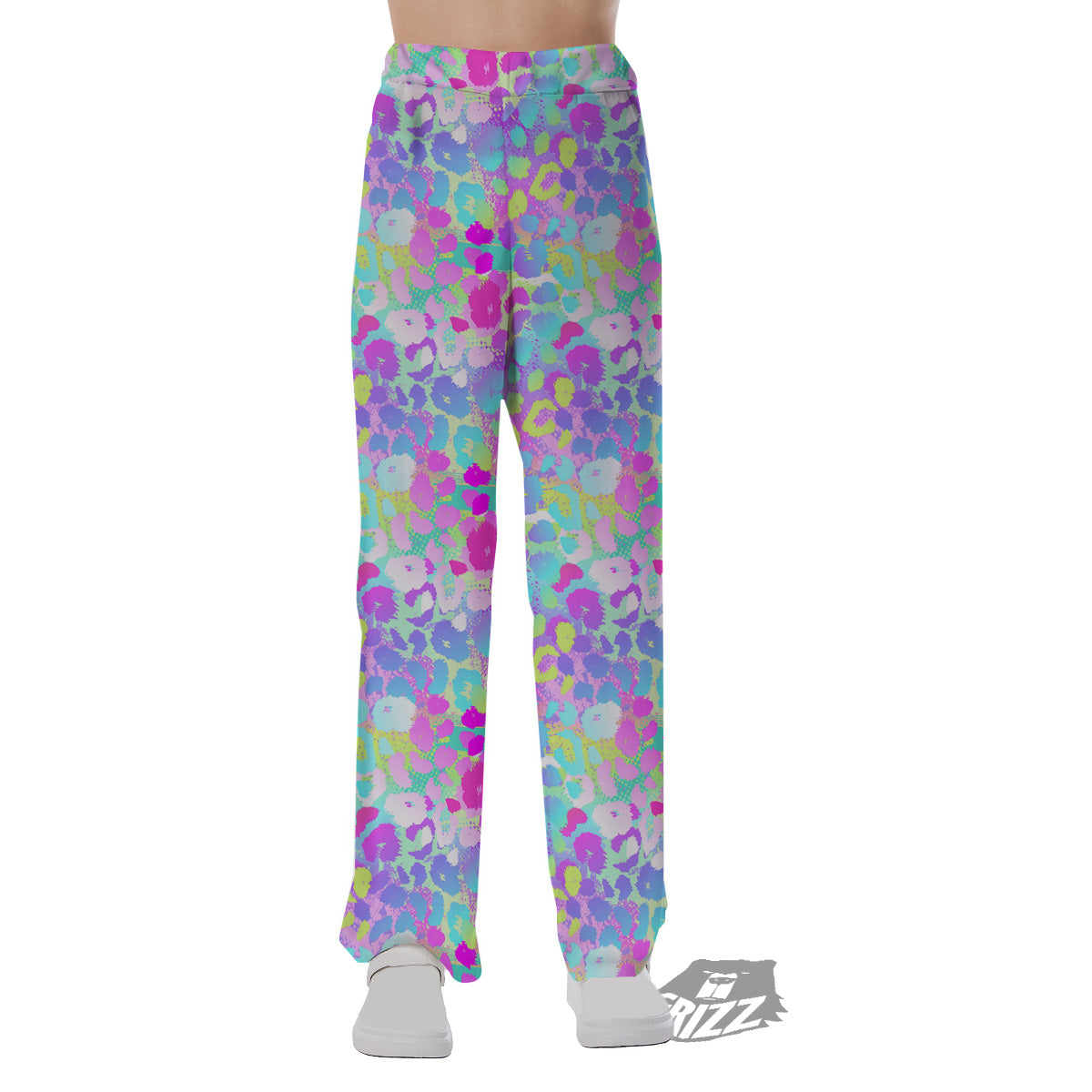 Abstract Leopard Tropical Pastel Print Pattern Pajama Pants-grizzshop