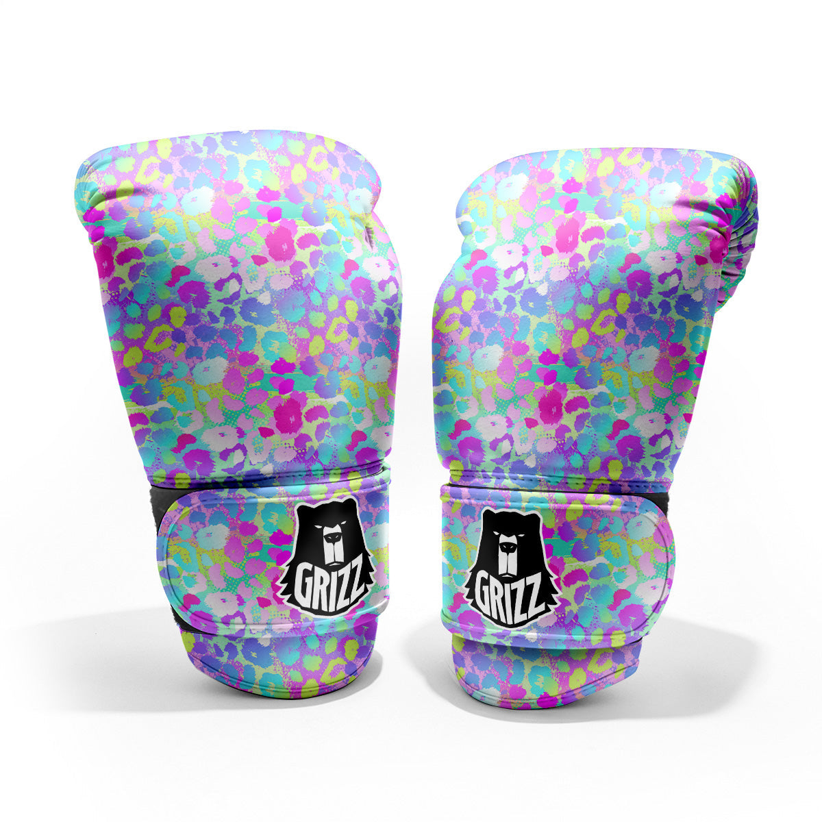 Abstract Leopard Tropical Pastel Print Pattern Pro Boxing Glove