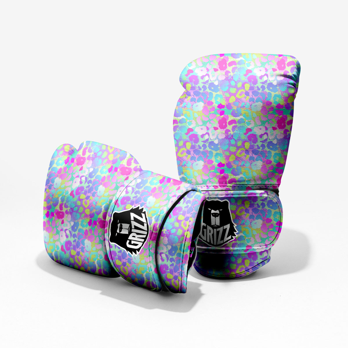 Abstract Leopard Tropical Pastel Print Pattern Pro Boxing Glove