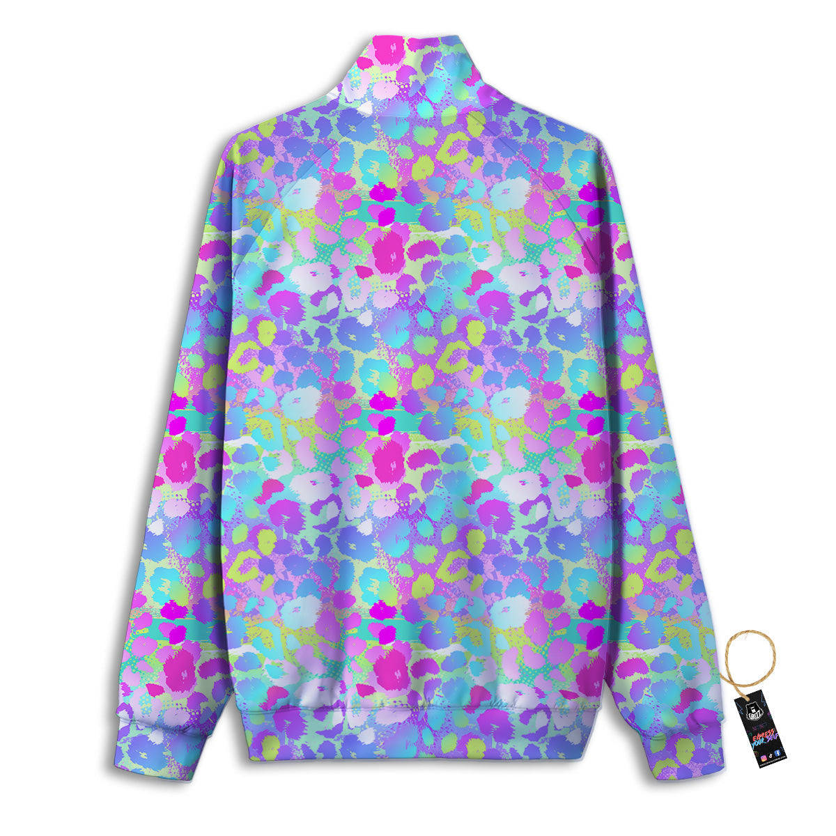 Abstract Leopard Tropical Pastel Print Pattern Track Jacket-grizzshop
