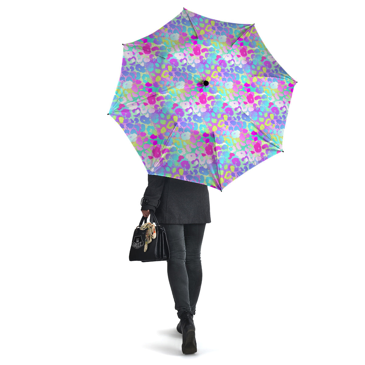 Abstract Leopard Tropical Pastel Print Pattern Umbrella-grizzshop