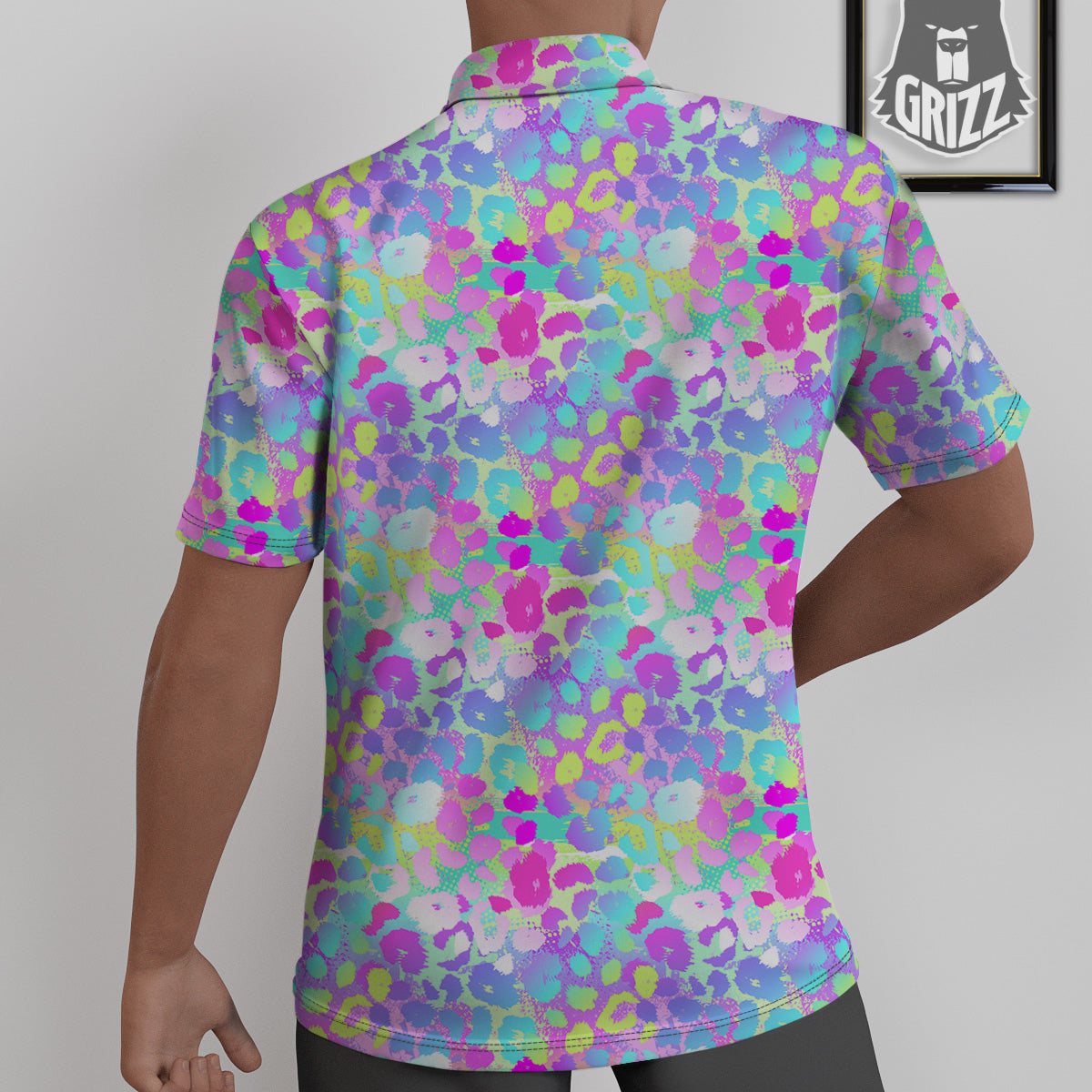 Abstract Leopard Tropical Pastel Print Pattern Untucked Shirts-grizzshop