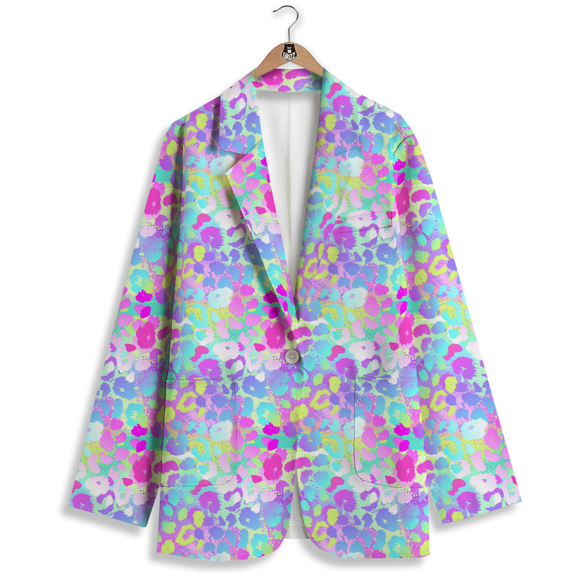 Abstract Leopard Tropical Pastel Print Pattern Women's Blazer-grizzshop