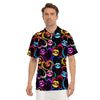 Abstract Lip Graffiti Print Men's Golf Shirts-grizzshop