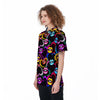 Abstract Lip Graffiti Print Women's Golf Shirts-grizzshop